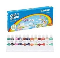 Mikro GJ-9012 Tüp Çok Renkli 12'li Guaj Boya Seti