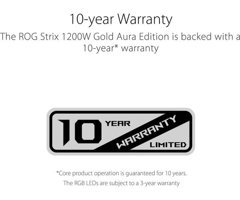 Asus ROG-Strix-1200G-AURA 1200 W RGB 80+ Gold Tam Modüler Powersupply