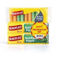 Koroplast Orta Buz Dolabı Poşeti 4x20 Adet + Sünger Hediyeli