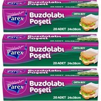 Parex Orta Buz Dolabı Poşeti 60 Adet