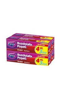 Yapıyorsun Büyük Kilitli Buz Dolabı Poşeti 4x20 Adet