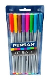 Pensan Vakumlu 8 Renkli Çok Renkli 8'li Tükenmez Kalem Seti