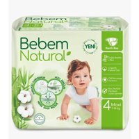 Bebem Natural Doğa Özleri 4 Numara Organik Cırtlı Bebek Bezi 52'li