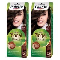 Palette Kalıcı Doğal Renkler 5.0 Açık Kahve Organik Amonyaksız Vegan Krem Saç Boyası 2x50 ml