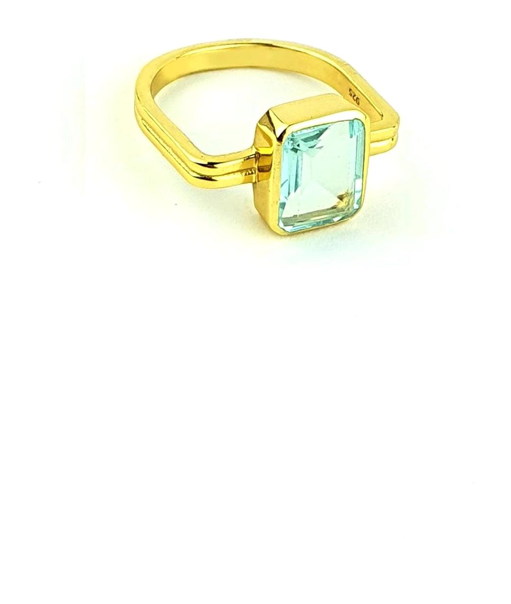 Oseshop Turkuaz Aquamarine Taşlı Taşlı 925 Ayar Gümüş Yüzük