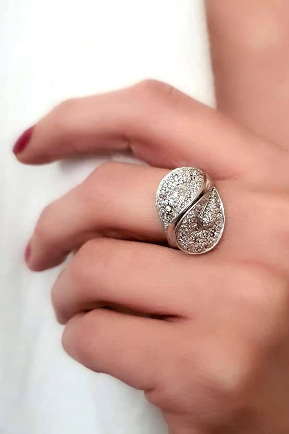 Oseshop Beyaz 925 Ayar Gümüş Yüzük