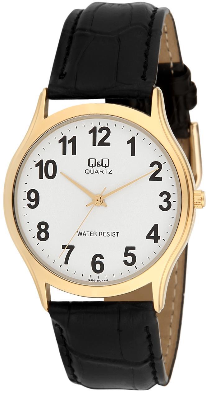 Q&Q 3A968 36 mm Siyah Deri Kordon Analog Kadın Kol Saati