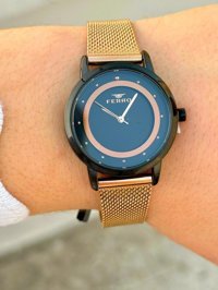 Ferro FR.FT.1.120 35 mm Altın Çelik-Hasır Kordon Analog Kadın Kol Saati