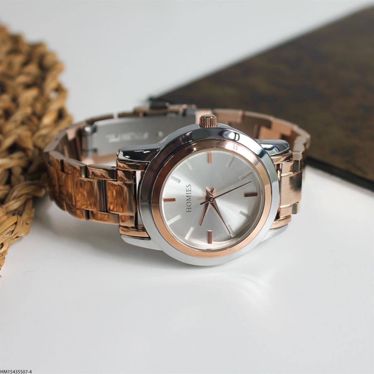Homies HM15435S07-4 34 mm Rose Gold Çelik Kordon Analog Kadın Kol Saati
