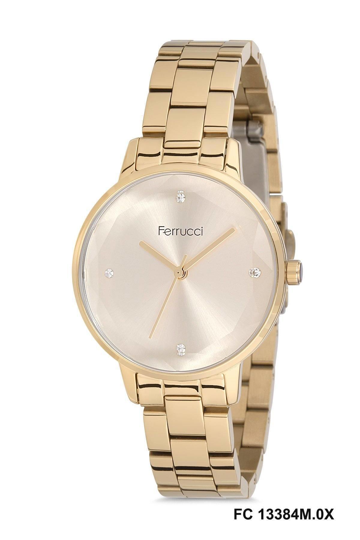 Ferrucci FC.13384M.03 36 mm Altın Metal Kordon Analog Kadın Kol Saati