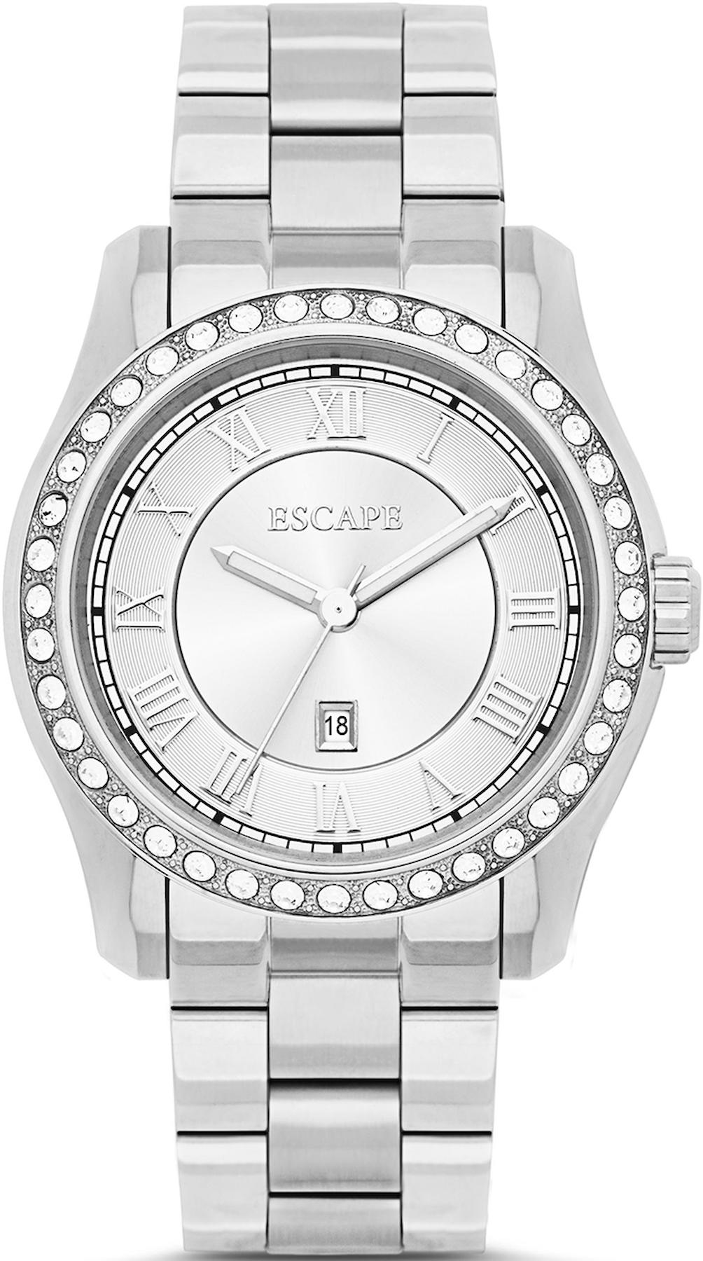 Escape EC1066-401 Takvimli 39 mm Gri Çelik Kordon Analog Kadın Kol Saati