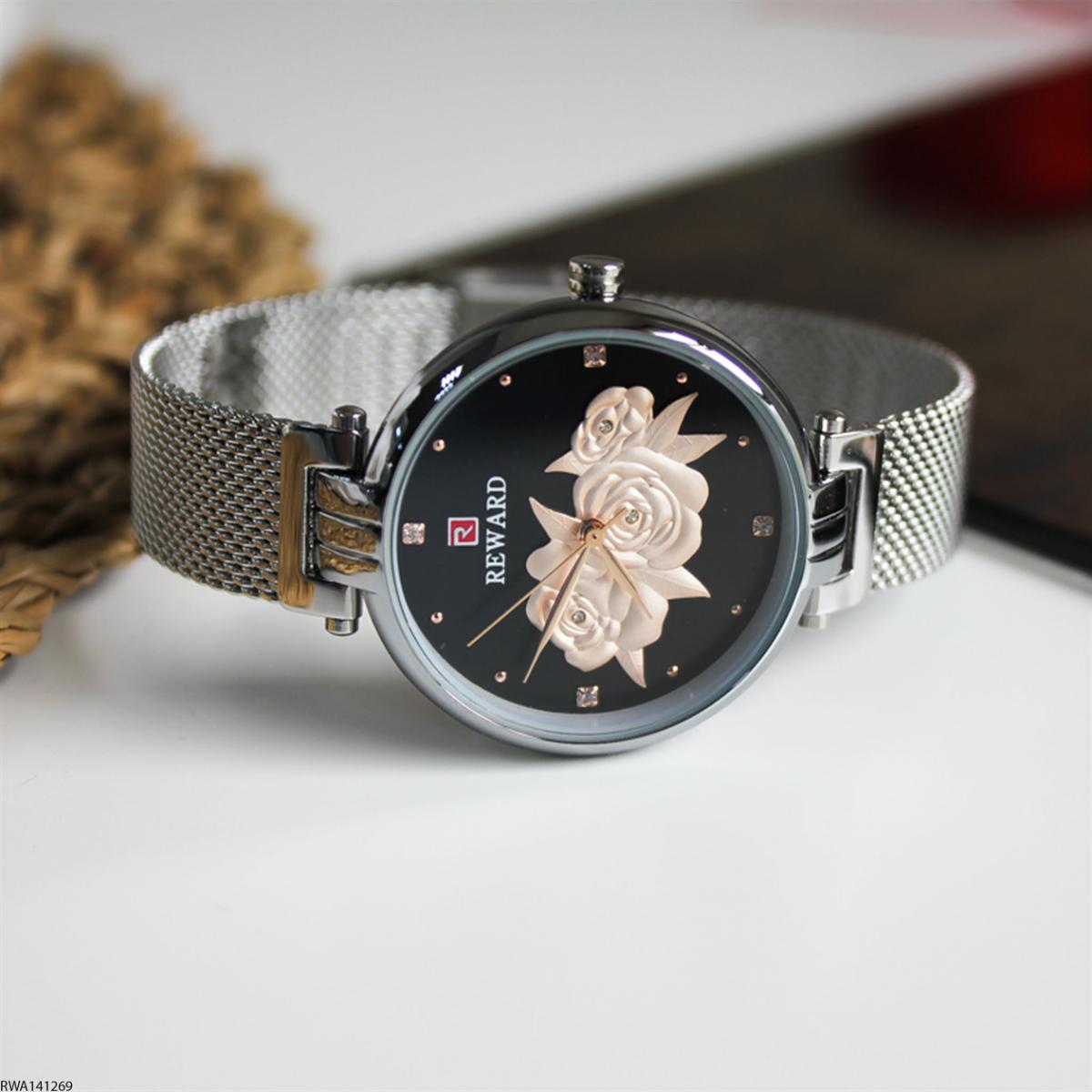 Reward RWA141269 35 mm Gri Çelik Kordon Analog Kadın Kol Saati