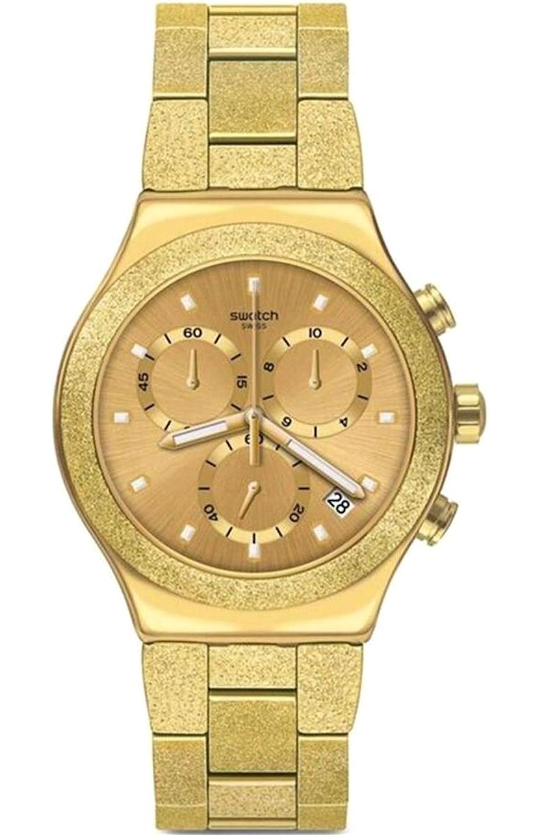 Swatch YVG407G 43 mm Altın Çelik Kordon Analog Kadın Kol Saati