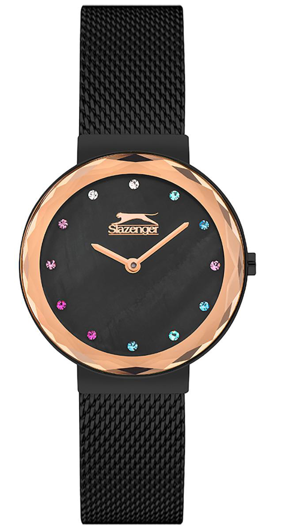 Slazenger SL.09.2296.3.04 35 mm Siyah Hasır Kordon Analog Kadın Kol Saati