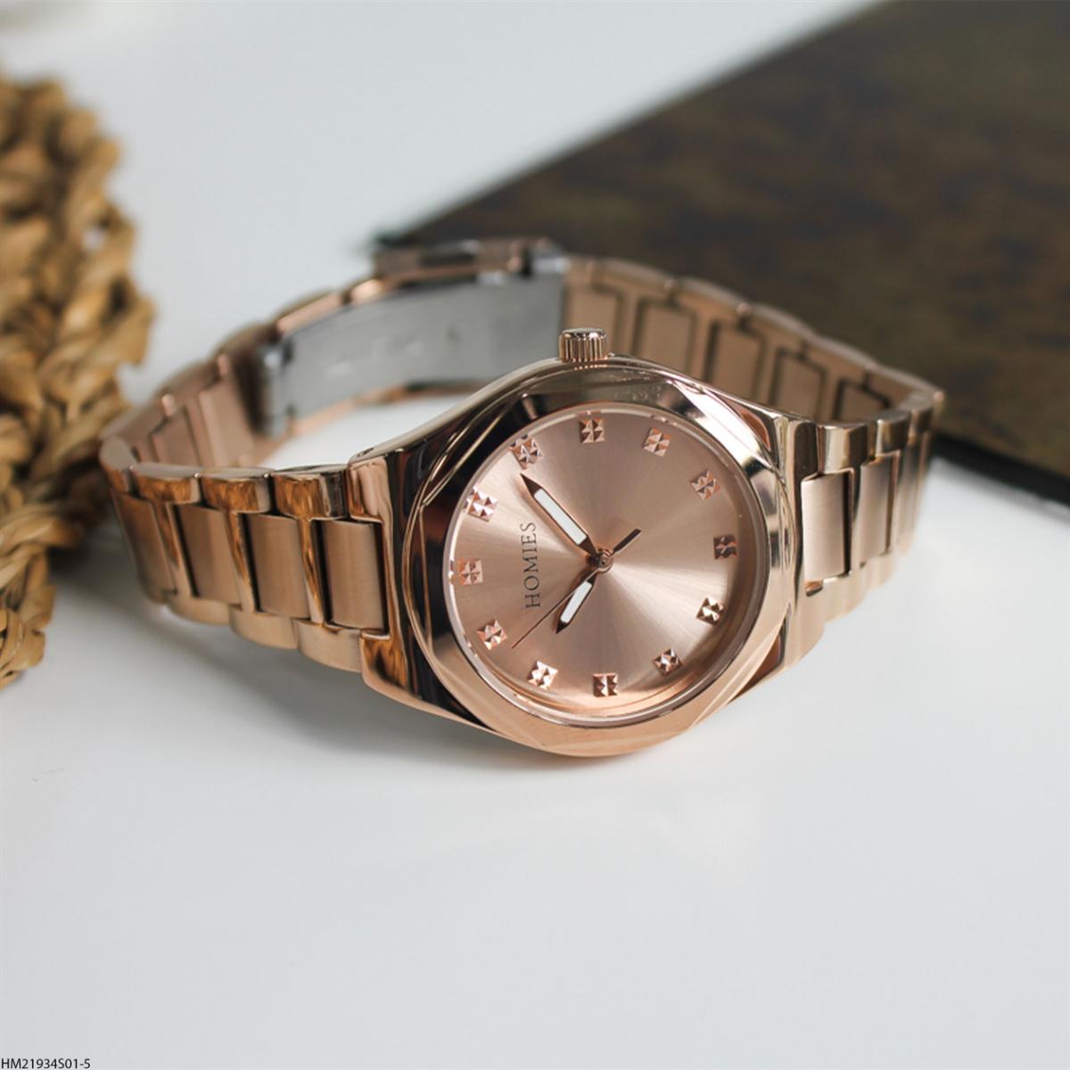 Homies HM21934S01-5 34 mm Rose Gold Çelik Kordon Analog Kadın Kol Saati