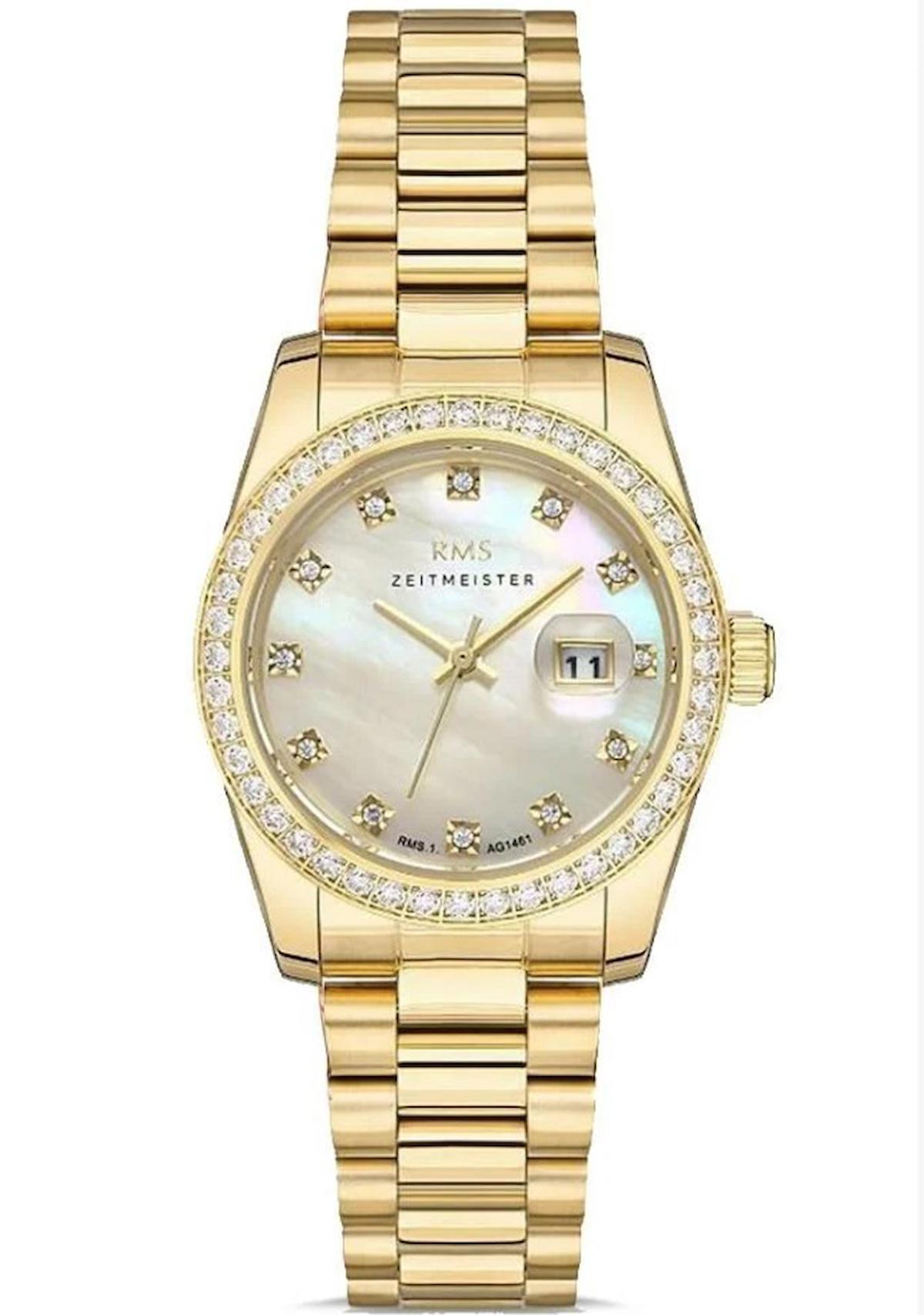 Romanson RMS.1.AG1461.05 Takvimli 31 mm Altın Çelik Kordon Analog Kadın Kol Saati
