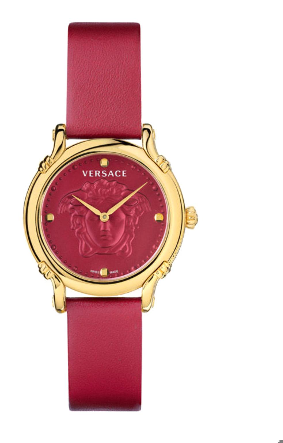 Versace VRSCVEPN00220 34 mm Kırmızı Deri Kordon Analog Kadın Kol Saati