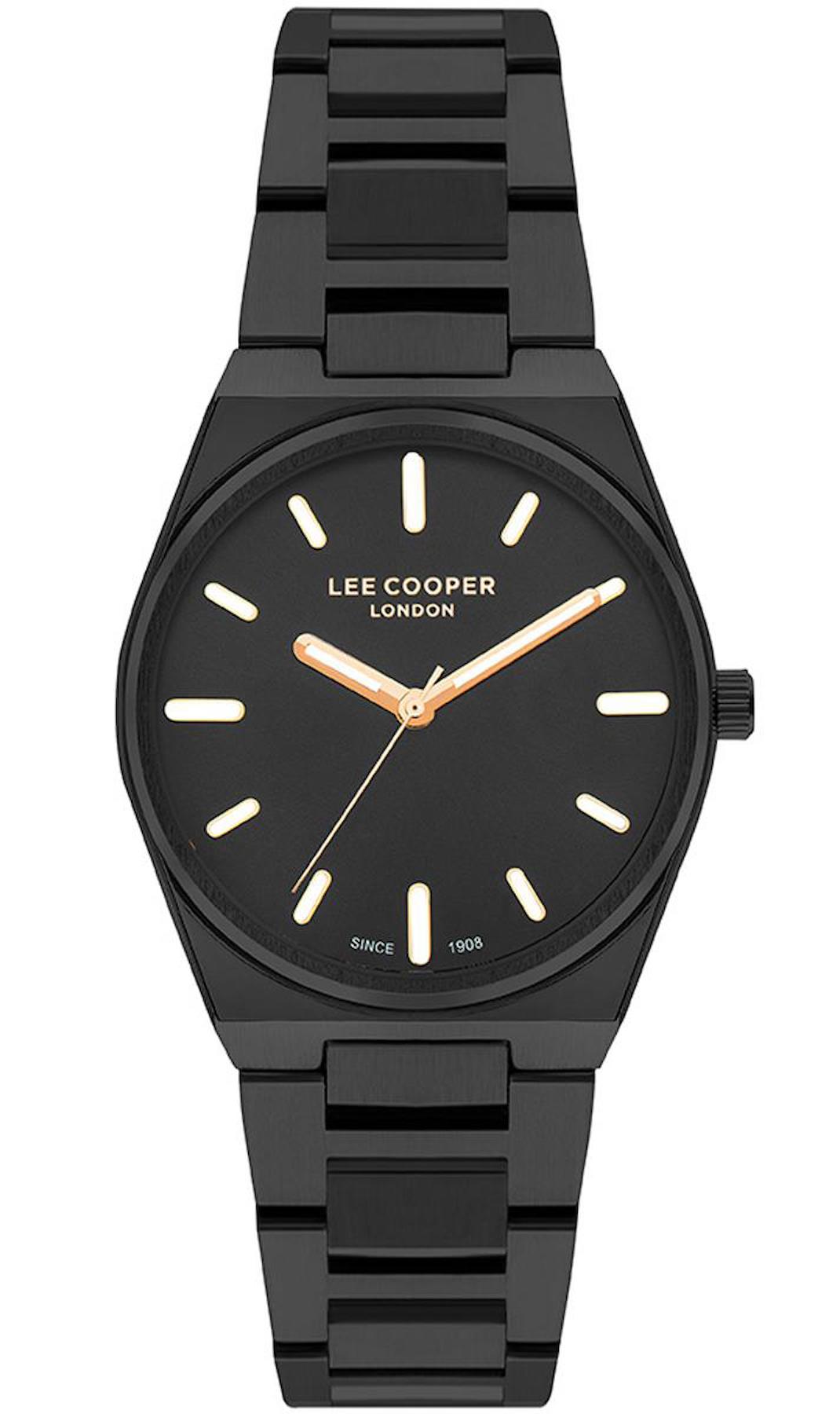 Lee Cooper LC07609.650 40 mm Siyah Metal Kordon Analog Kadın Kol Saati