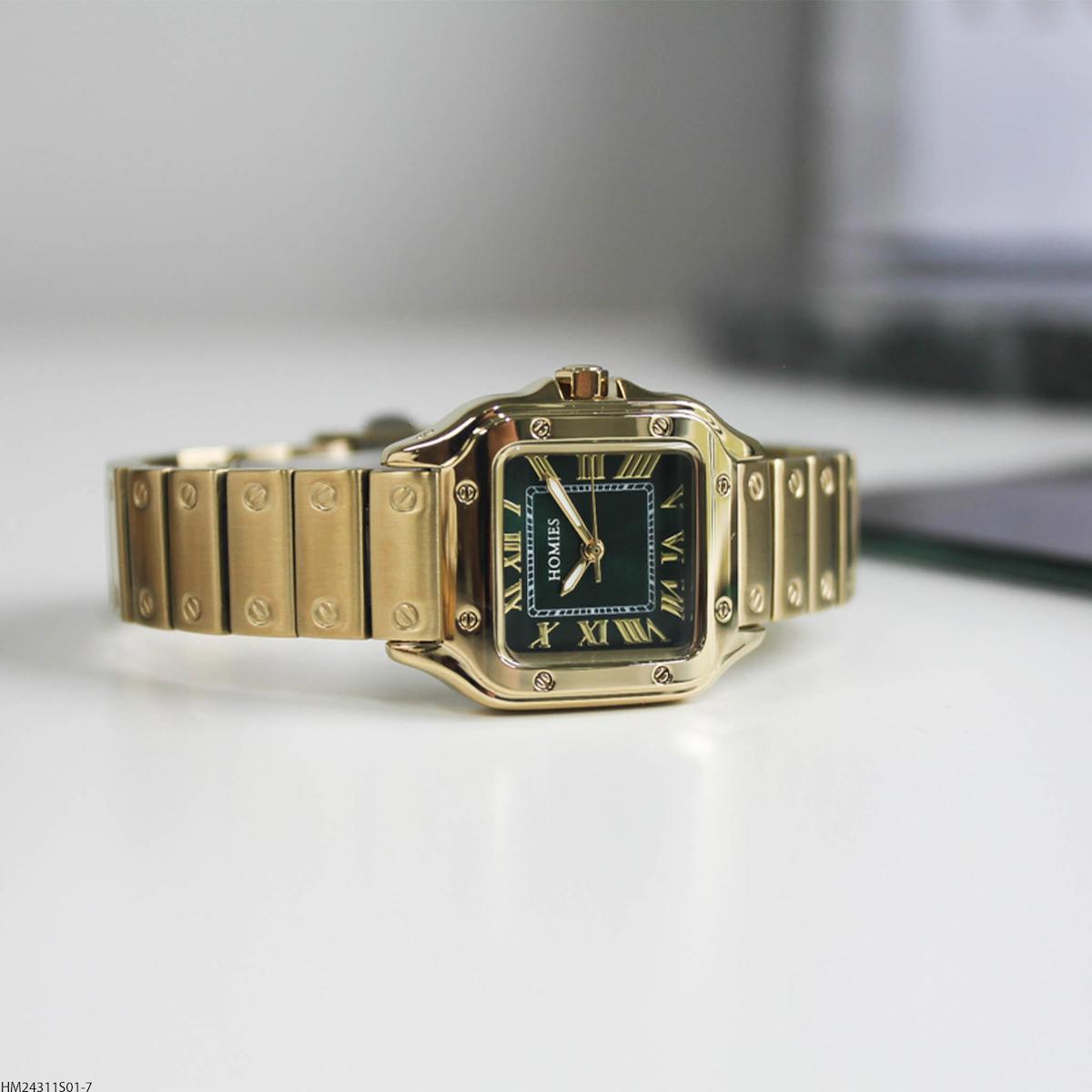 Homies HM24311S01-7 28 mm Altın Çelik Kordon Analog Kadın Kol Saati