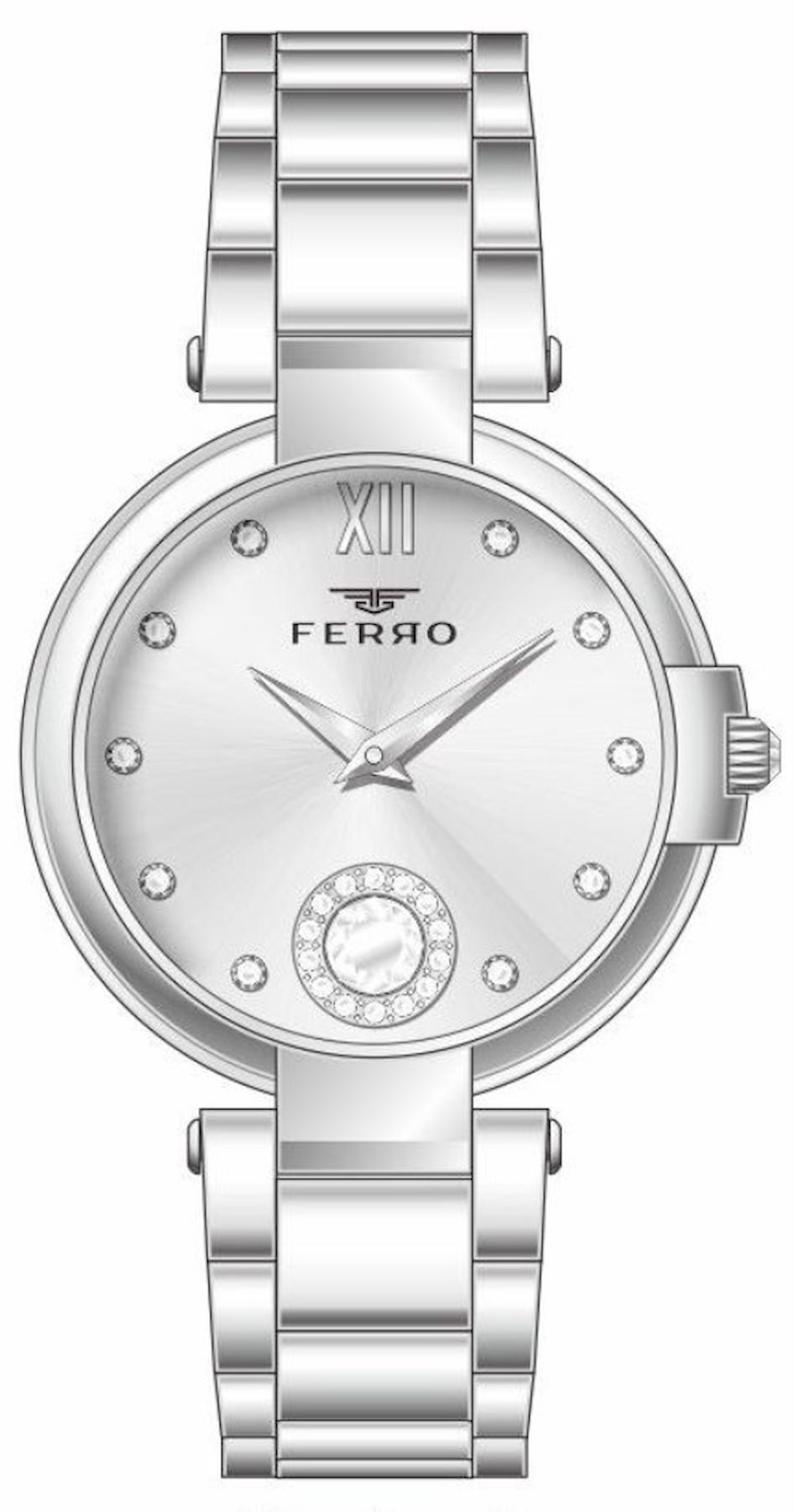 Ferro FL21469A-A 34 mm Gri Metal Kordon Analog Kadın Kol Saati