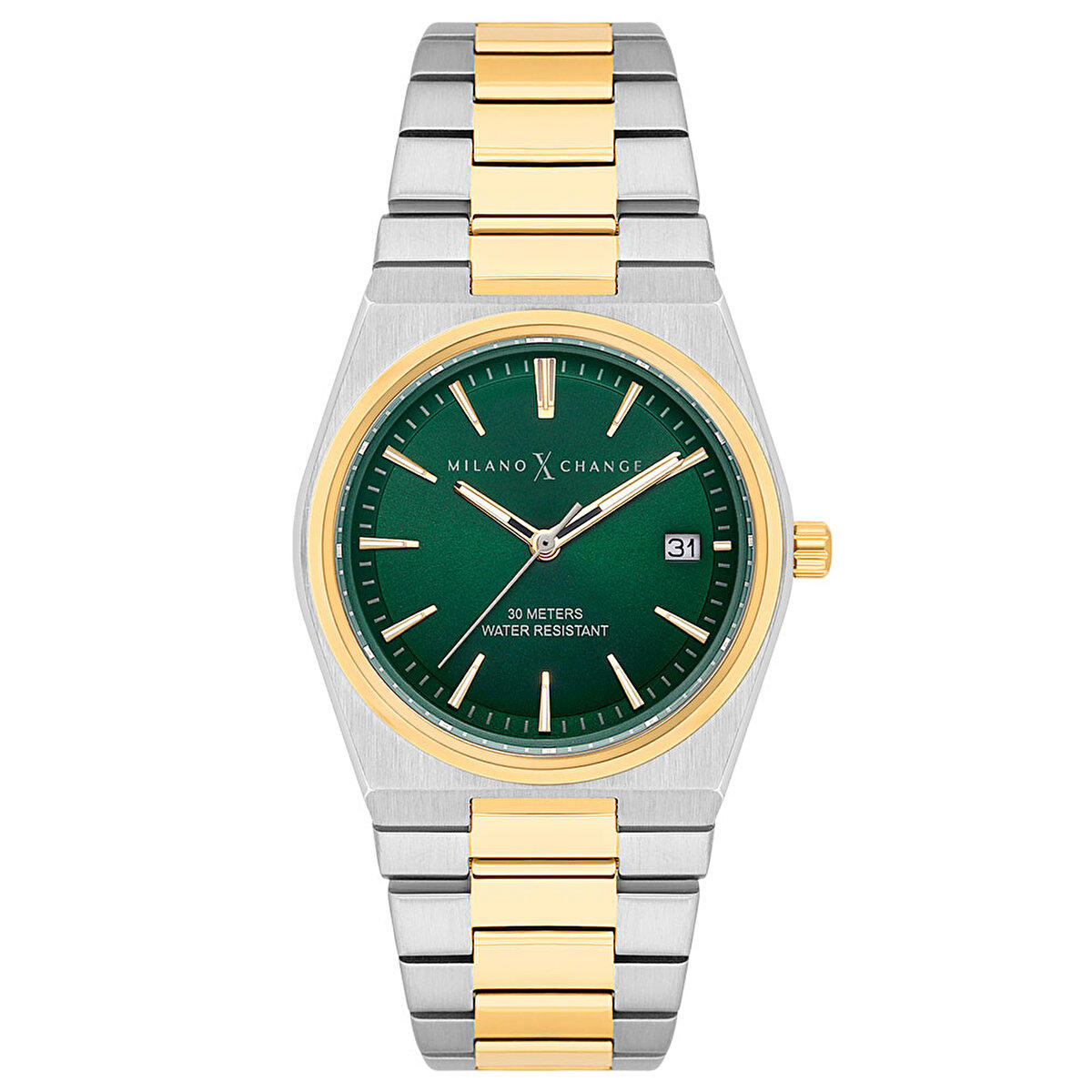 Milano X Change MXL5118 Takvimli 34 mm Altın-Gri Çelik Kordon Analog Kadın Kol Saati