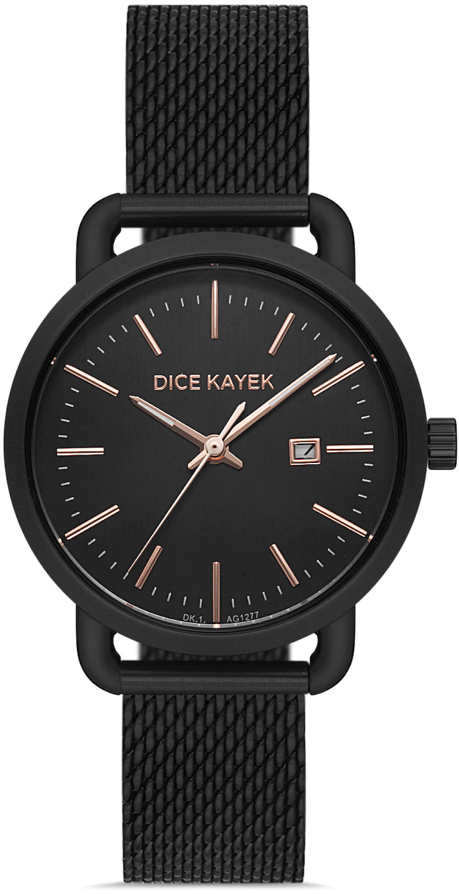 Dice Kayek DK.1.AG1277.07 32 mm Siyah Çelik-Hasır Kordon Analog Kadın Kol Saati