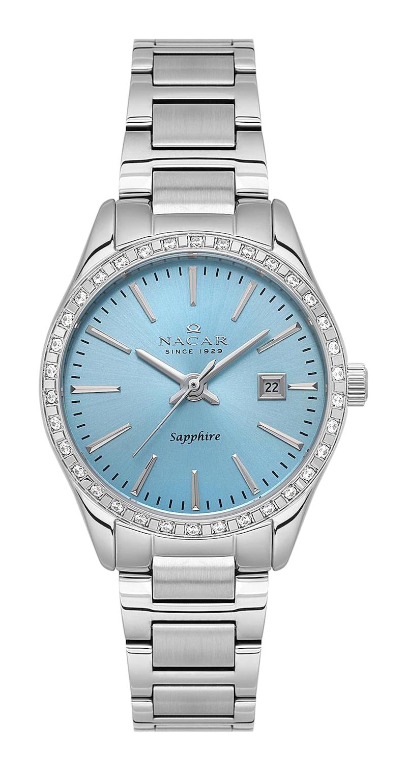 Nacar 33398305AÇIK Takvimli 32 mm Gri Metal Kordon Analog Kadın Kol Saati