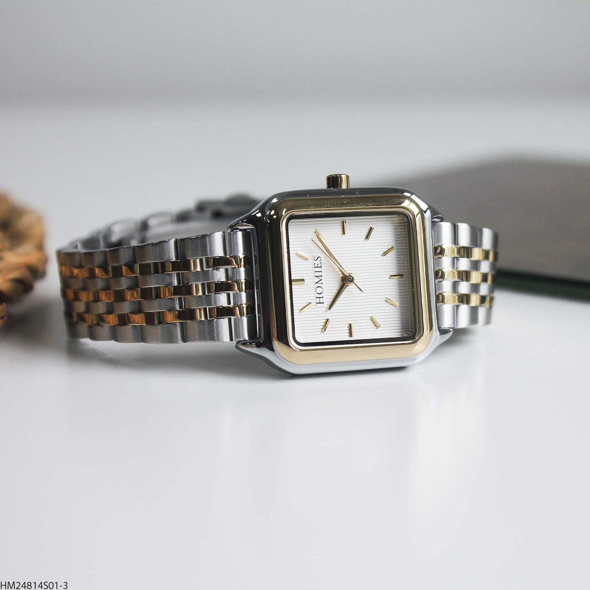 Homies HM24814S01-3 30 mm Altın-Gri Çelik Kordon Analog Kadın Kol Saati