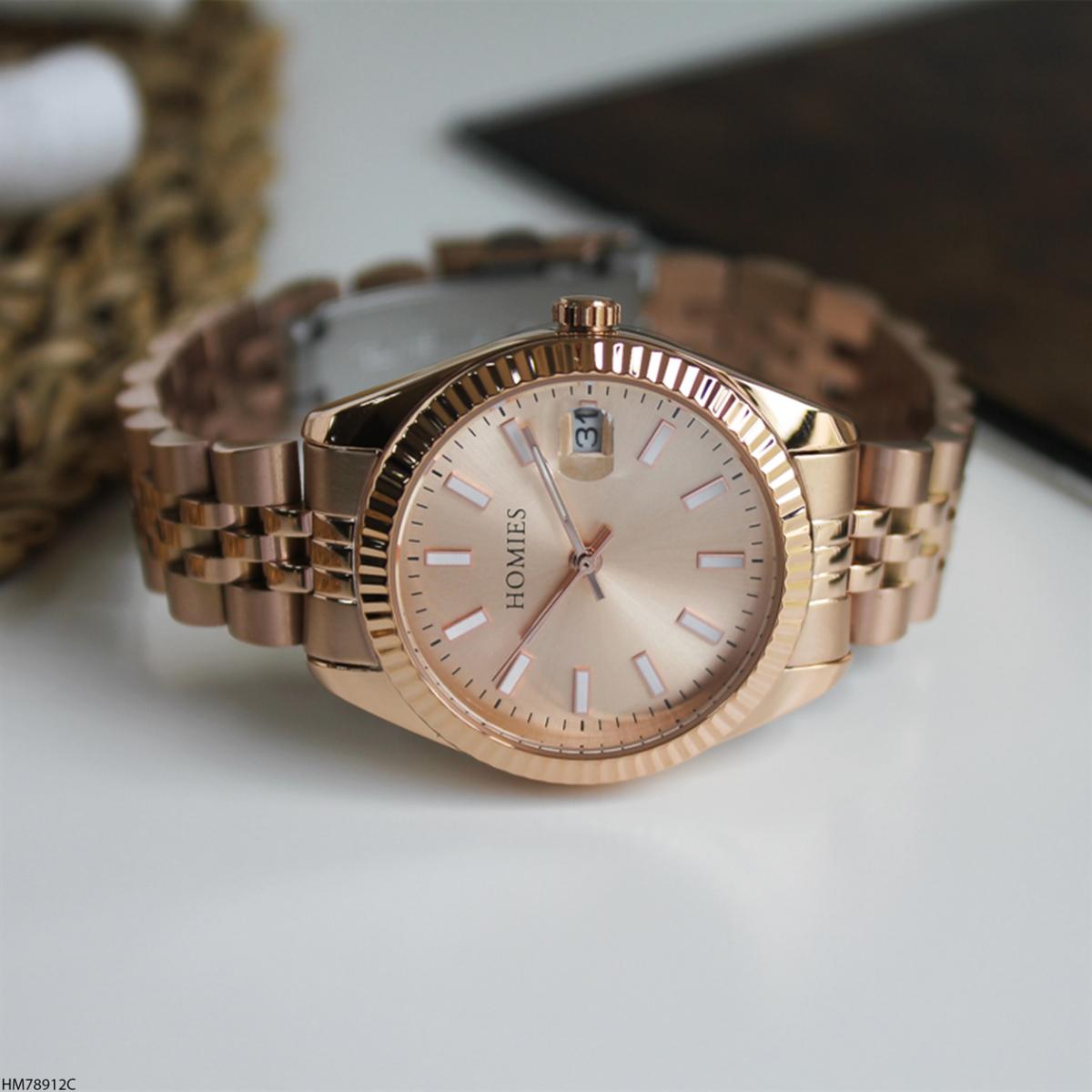 Homies HM78912C 35 mm Rose Gold Metal Kordon Analog Kadın Kol Saati