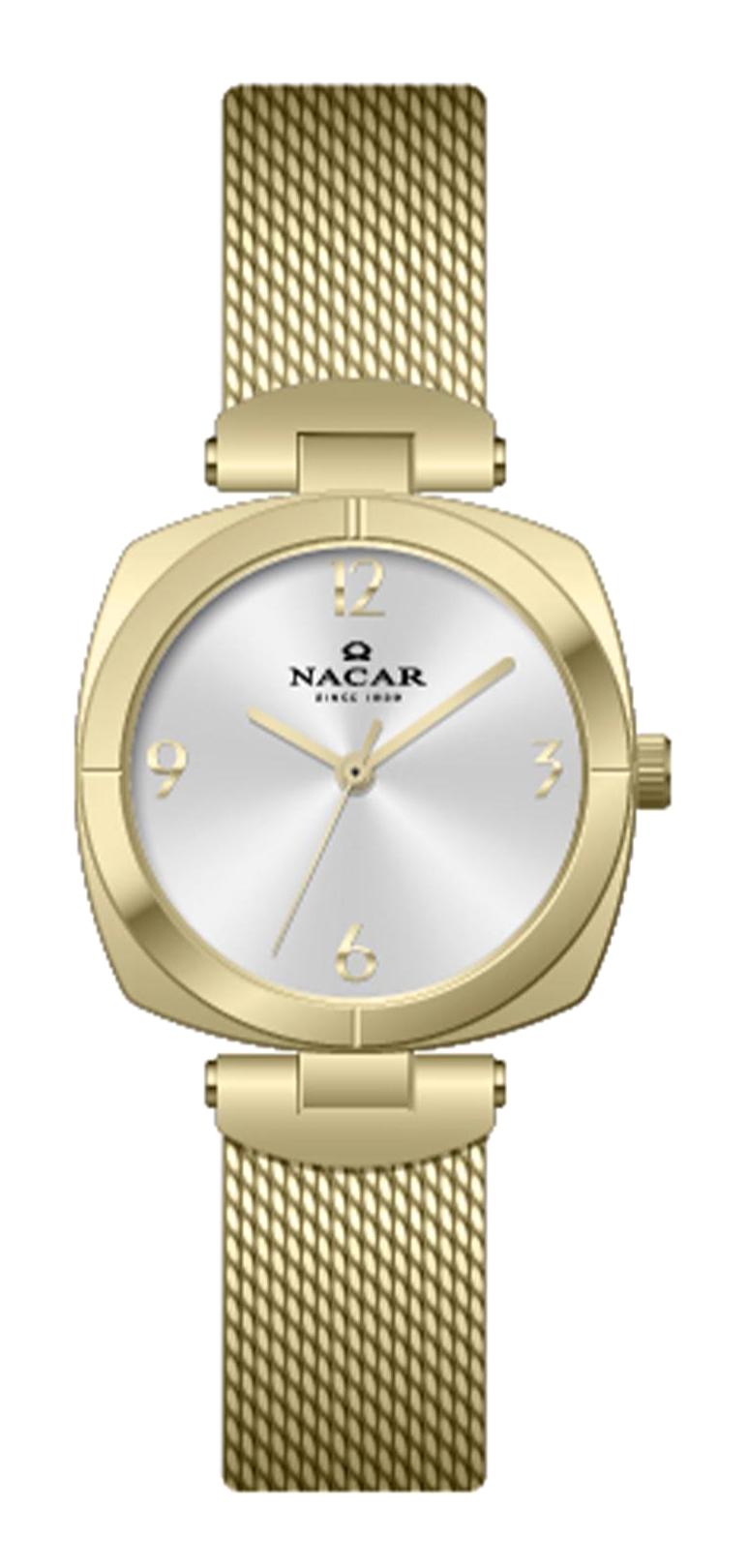 Nacar 36392025-DSM 30 mm Altın Hasır Kordon Analog Kadın Kol Saati