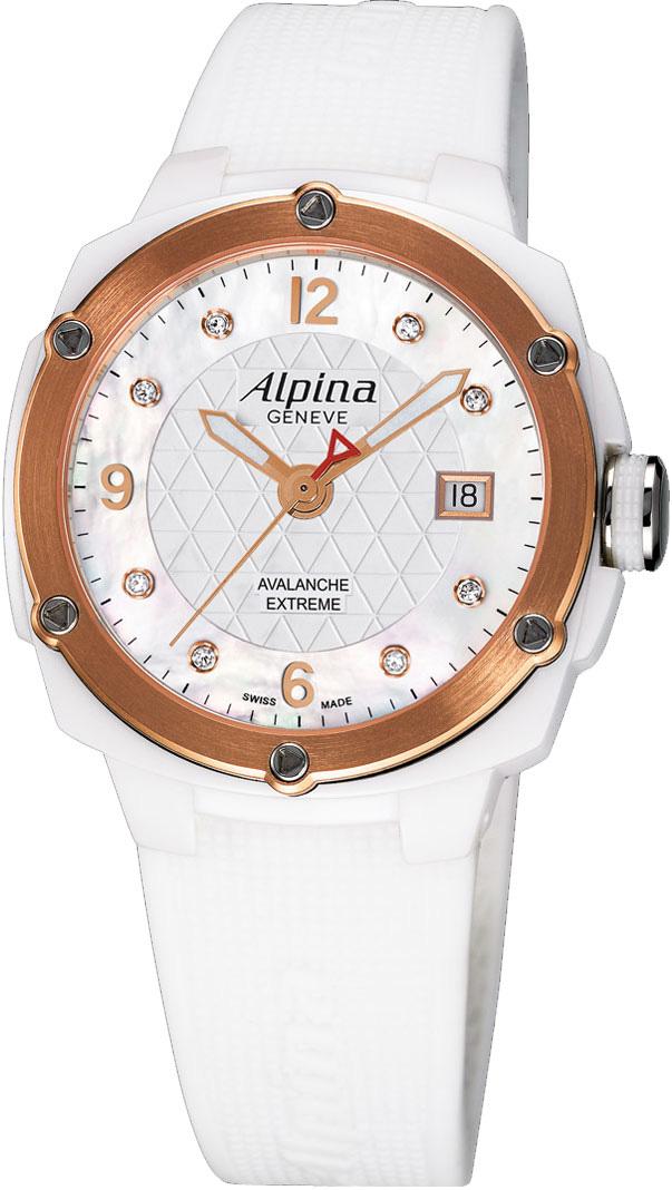 Alpina AL240MPWD3AEC4 Takvimli 42 mm Beyaz Silikon Kordon Analog Kadın Kol Saati