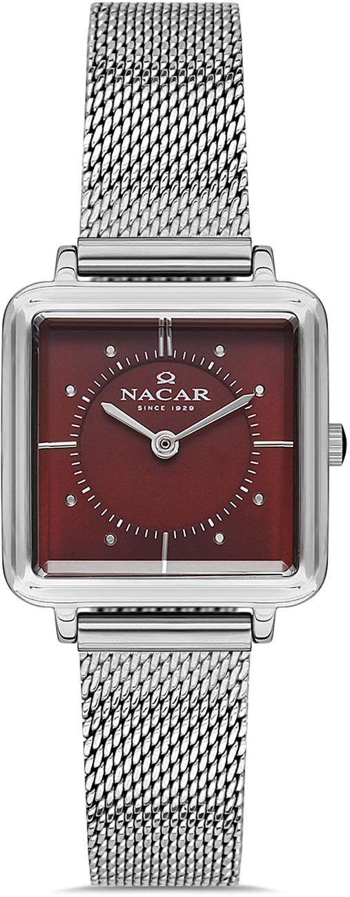 Nacar 36-391051-ADRM 26-32 mm Gri Hasır Kordon Analog Kadın Kol Saati