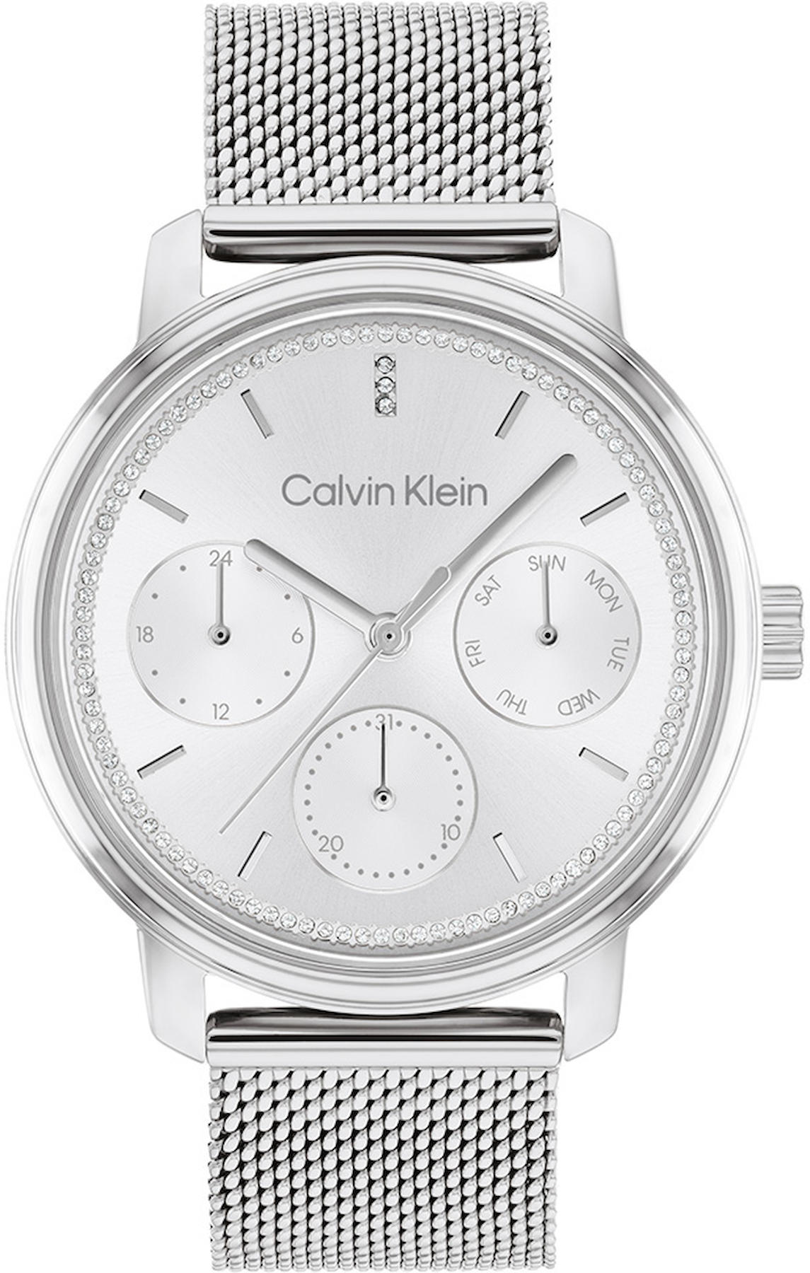 Calvin Klein CK25200180 Takvimli 36 mm Gri Çelik Kordon Analog Kadın Kol Saati