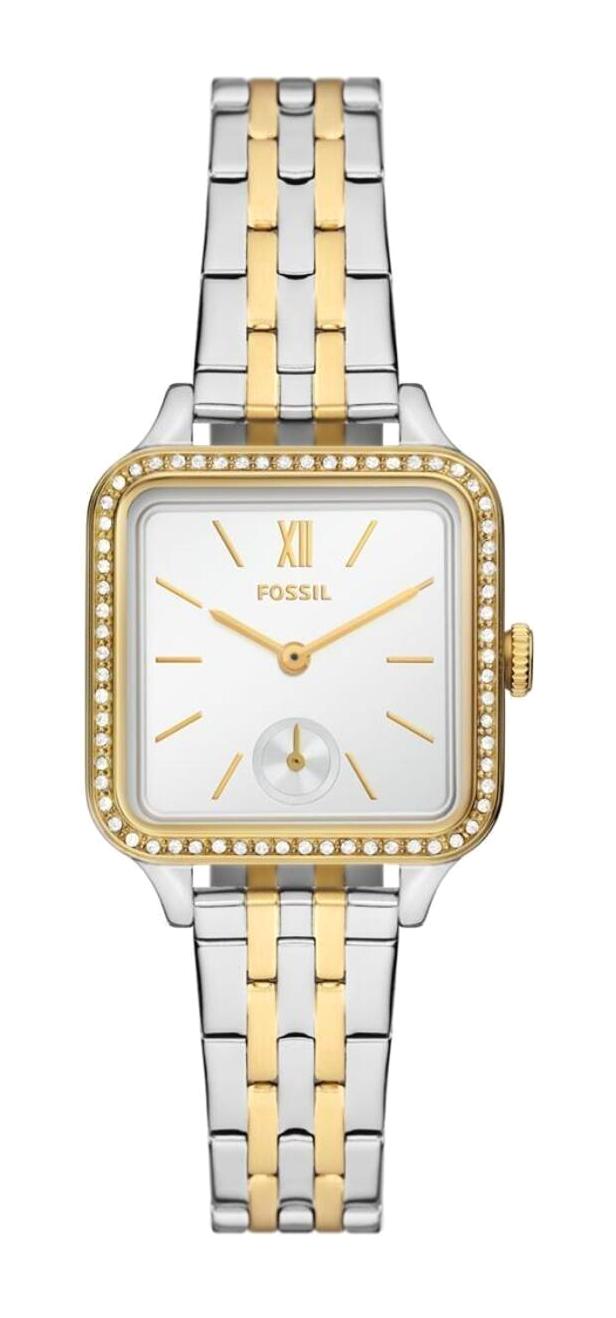 Fossil FBQ3908 26 mm Altın-Gri Çelik Kordon Analog Kadın Kol Saati