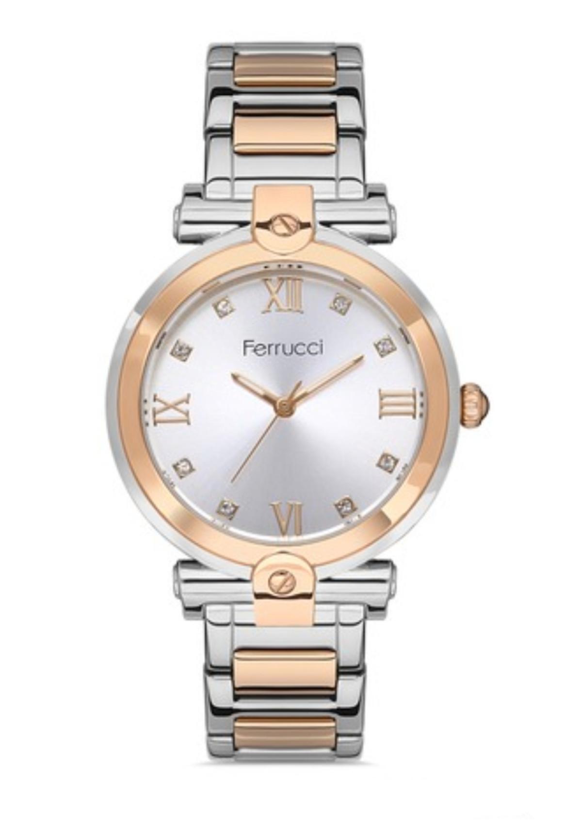 Ferrucci FC.14355M.02 38 mm Gri Çelik Kordon Analog Kadın Kol Saati