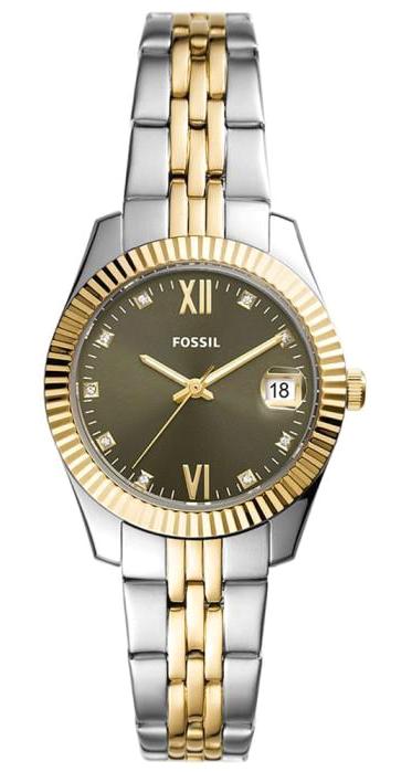 Fossil FES5123 28 mm Altın-Gri Çelik Kordon Analog Kadın Kol Saati