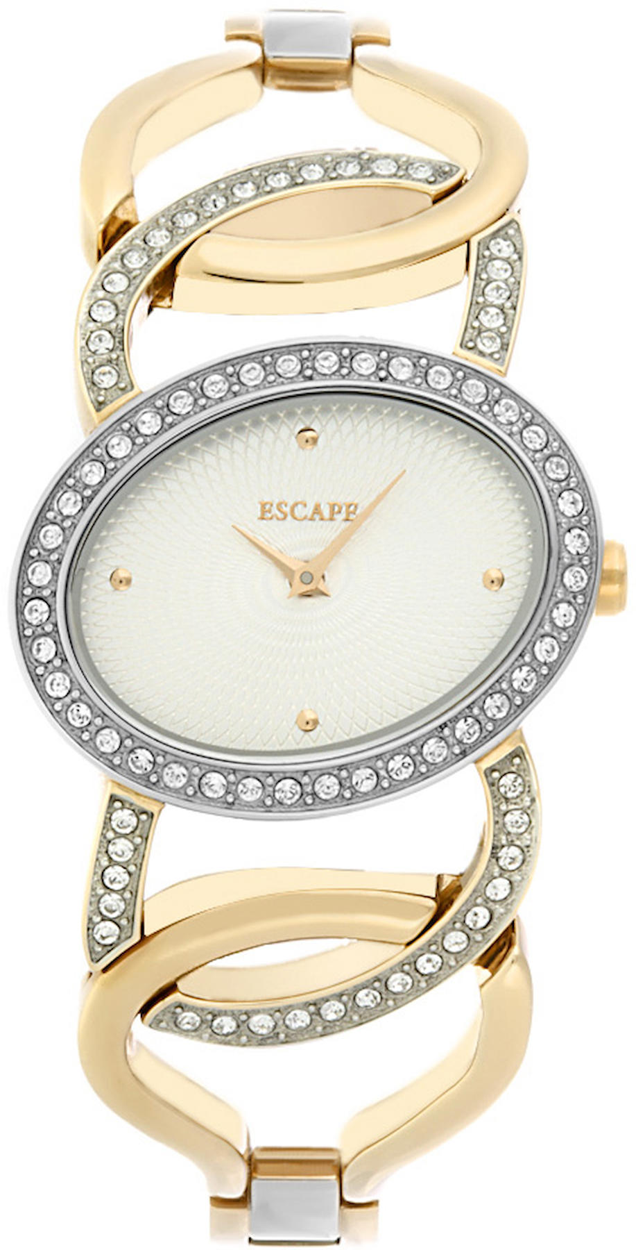 Escape EC1076-104 34 mm Altın-Gri Çelik Kordon Analog Kadın Kol Saati