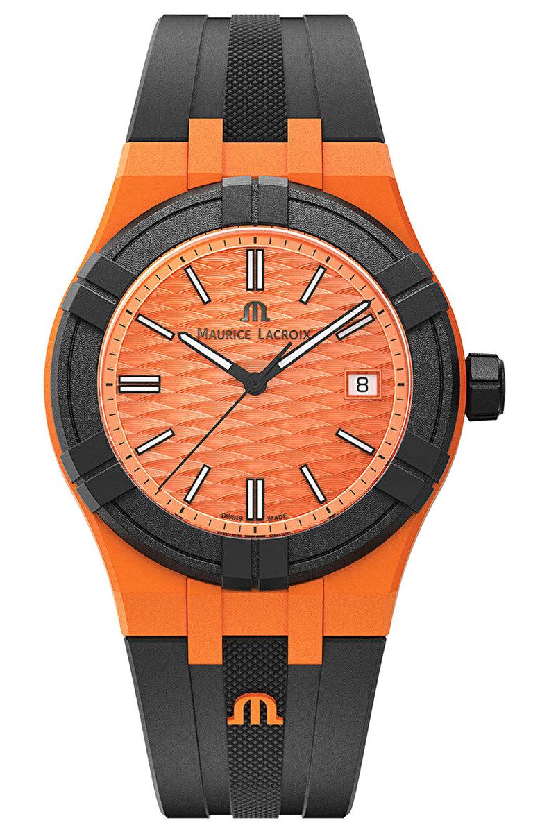 Maurice Lacroix ML-AI200850050300-0 Takvimli 40 mm Siyah Kanvas Kordon Analog Kadın Kol Saati