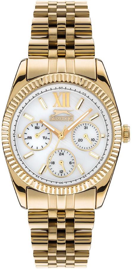 Slazenger SL.09.1947.4.02 Takvimli 36 mm Altın Çelik Kordon Analog Kadın Kol Saati