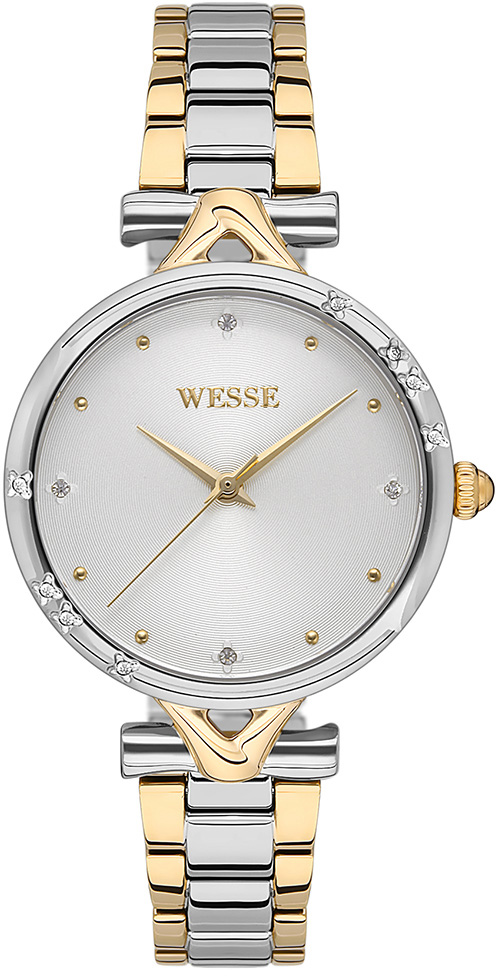 Wesse WWL302703 34 mm Altın-Gri Çelik Kordon Analog Kadın Kol Saati