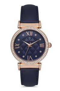 David Guner DG-8079LB-T3 37 mm Lacivert Deri Kordon Analog Kadın Kol Saati