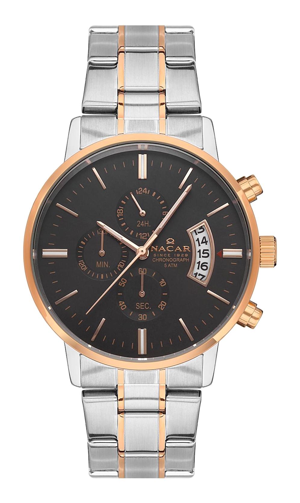 Nacar 31399181-EBM Takvimli 35 mm Gri Metal Kordon Analog Kadın Kol Saati