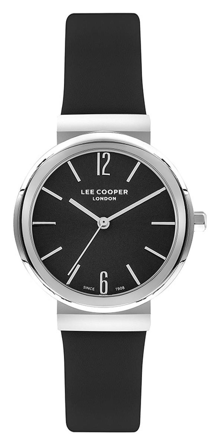 Lee Cooper LC07624.351 40 mm Siyah Deri Kordon Analog Kadın Kol Saati