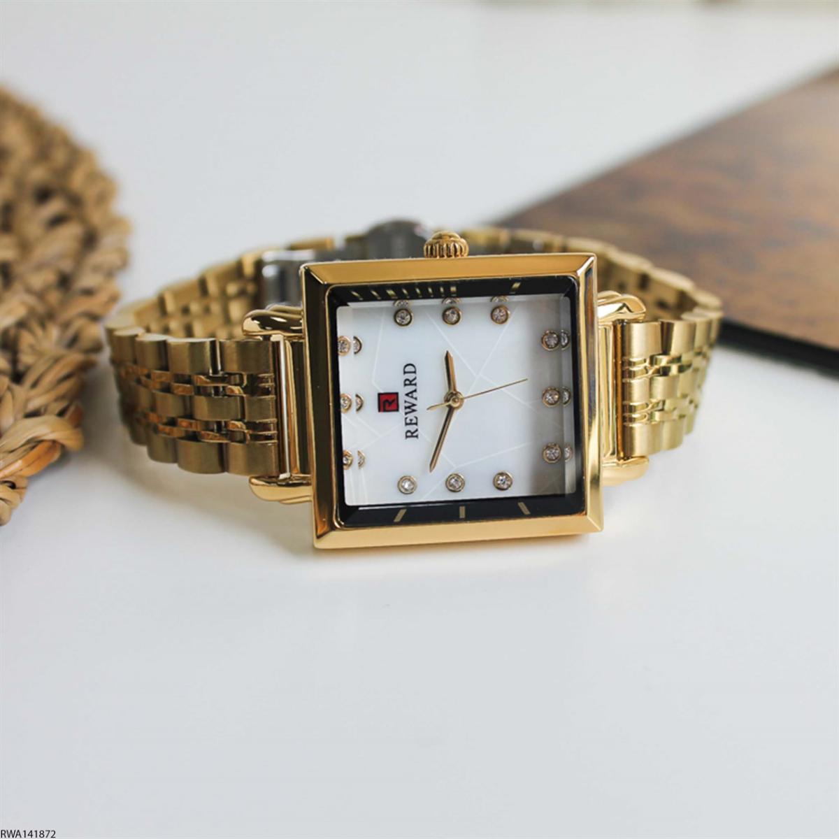 Reward RWA141872 28 mm Altın Çelik Kordon Analog Kadın Kol Saati