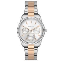 Ferrucci FRC.13887M.04 Takvimli 35 mm Gri-Rose Gold Çelik Kordon Analog Kadın Kol Saati