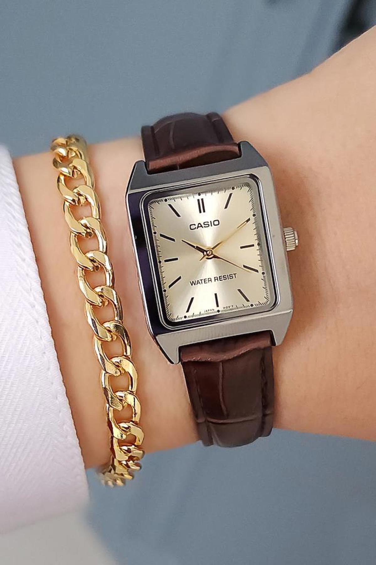 Casio 25 mm Kahverengi Deri Kordon Analog Kadın Kol Saati