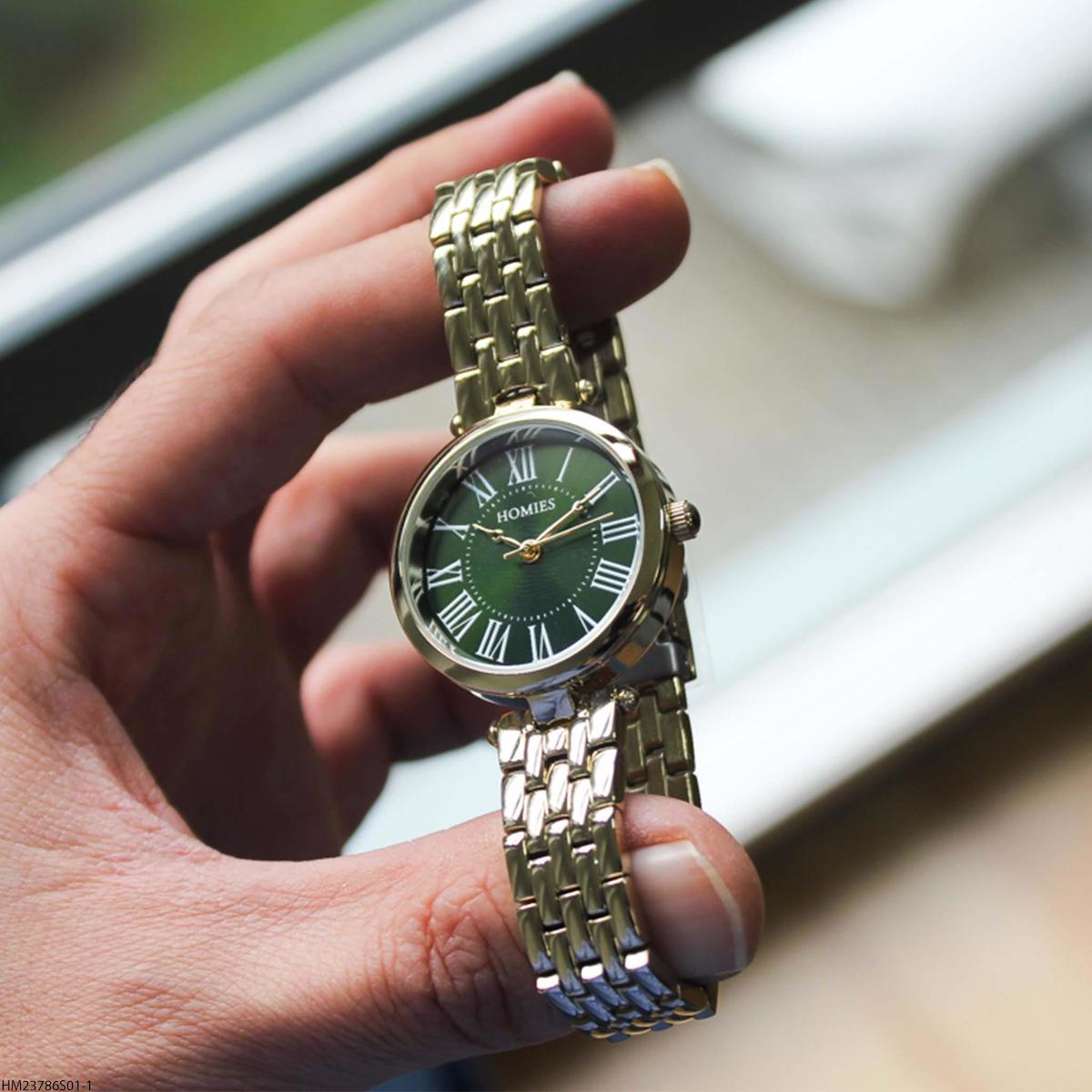 Homies HM23786S01-1 30 mm Altın Çelik Kordon Analog Kadın Kol Saati