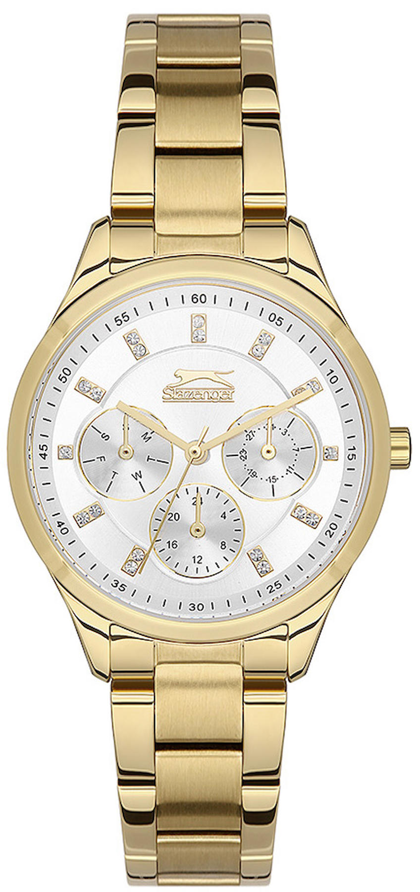 Slazenger SL.09.2151.4.04 Takvimli 34 mm Altın Çelik Kordon Analog Kadın Kol Saati