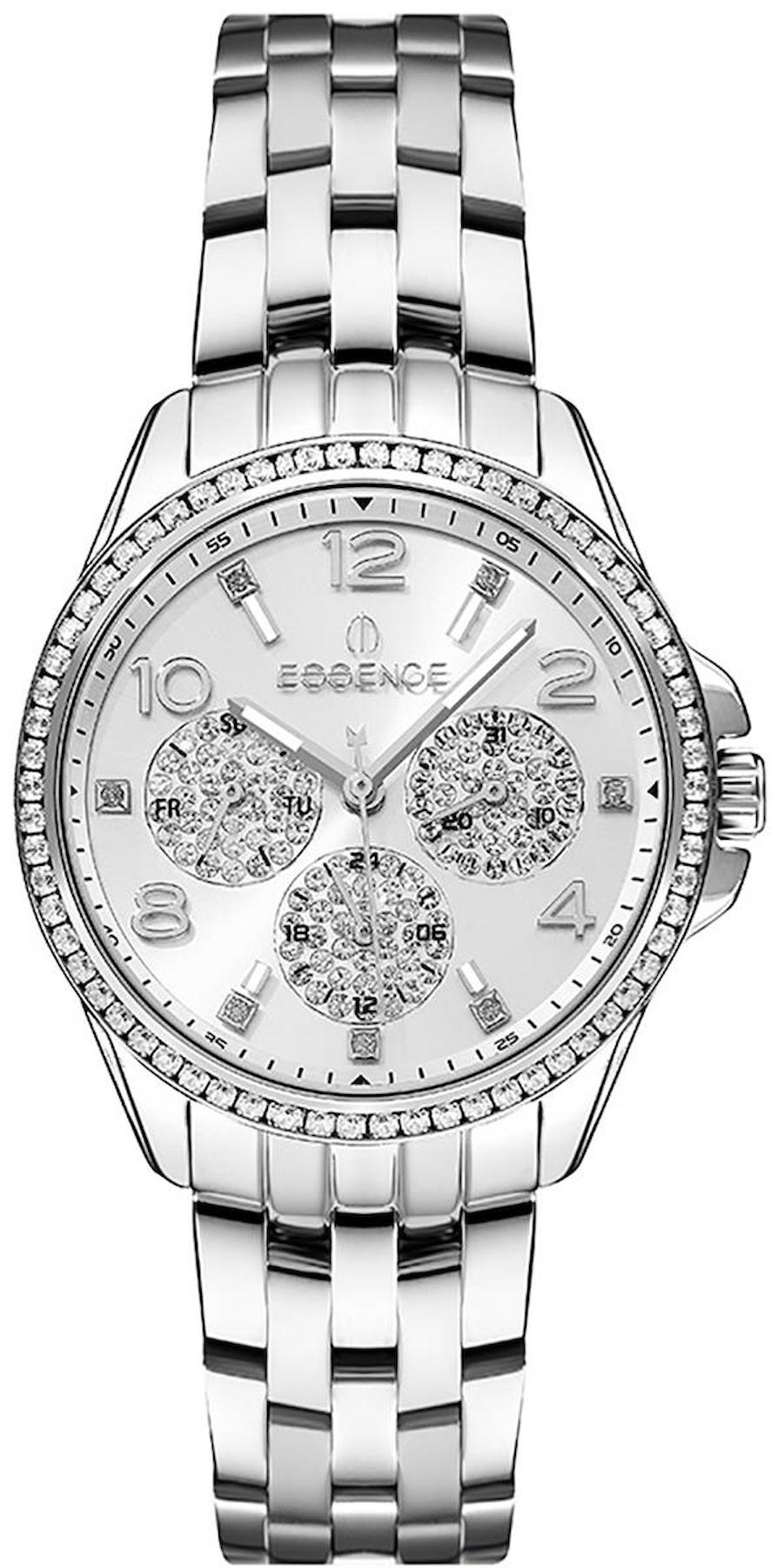 Essence ES6796FE.330 Takvimli 36 mm Gri Çelik Kordon Analog Kadın Kol Saati