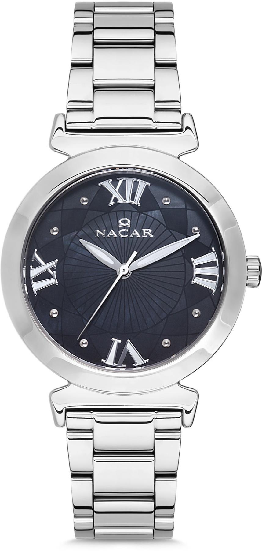 Nacar 33-396916-ABM 34 mm Gri Metal Kordon Analog Kadın Kol Saati